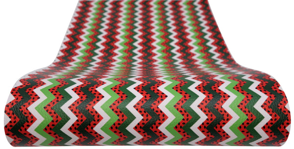 "Watermelon Chevron" Textured Faux Leather sheet