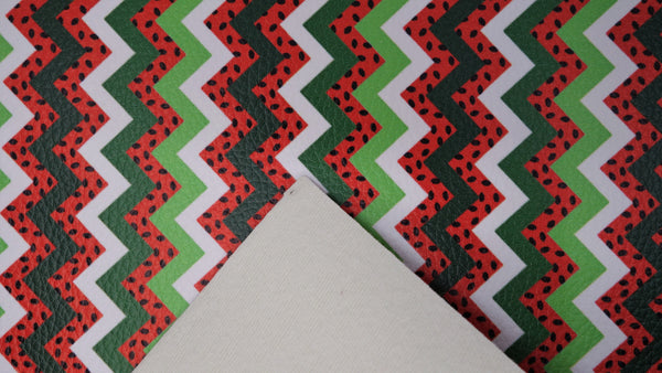 "Watermelon Chevron" Textured Faux Leather sheet