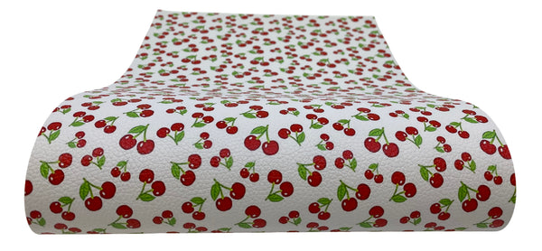 "Wild Cherries" Textured Faux Leather Sheet