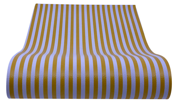 "Yellow & White Stripes" Textured Faux Leather Sheet