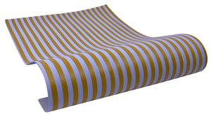 "Yellow & White Stripes" Textured Faux Leather Sheet