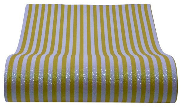 "Yellow & White Stripes" Fine Glitter Sheet