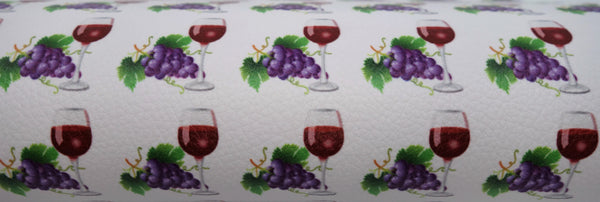 "Wine Glass & Grapes" Textured Faux Leather sheet