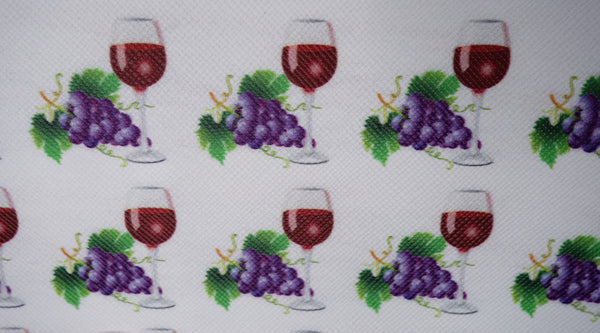 "Wine Glass & Grapes" Original Faux Leather sheet