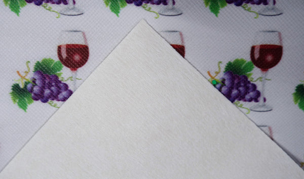 "Wine Glass & Grapes" Original Faux Leather sheet