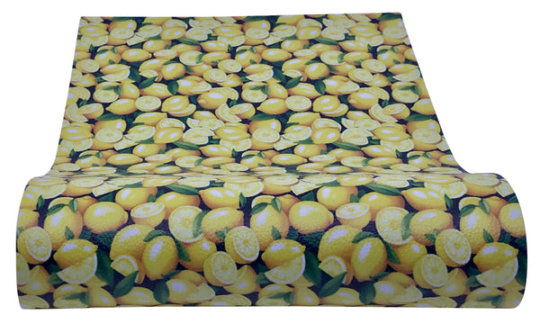 "Fresh Picked Lemons" Textured Faux Leather Sheet