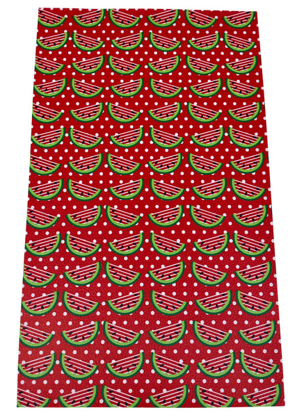 "Watermelon & Polka Dots" Textured Faux Leather Sheet