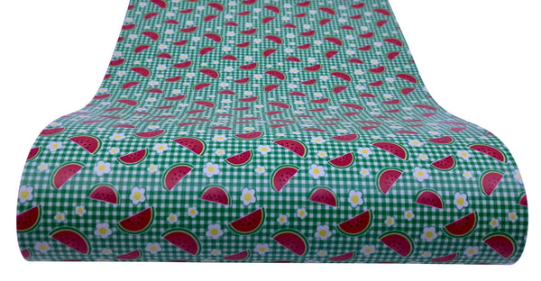 "Watermelon Picnic" Ultra Smooth Faux Leather Sheet