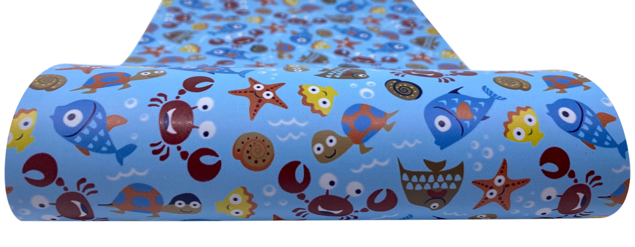 "Cartoon Fish" Ultra Smooth Faux Leather Sheet - *IMPERFECT*