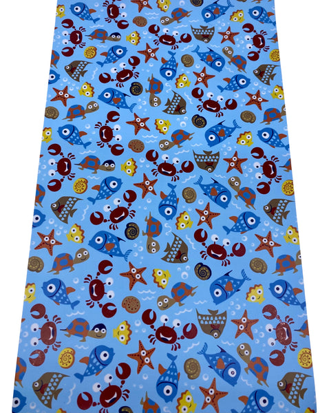 "Cartoon Fish" Ultra Smooth Faux Leather Sheet - *IMPERFECT*