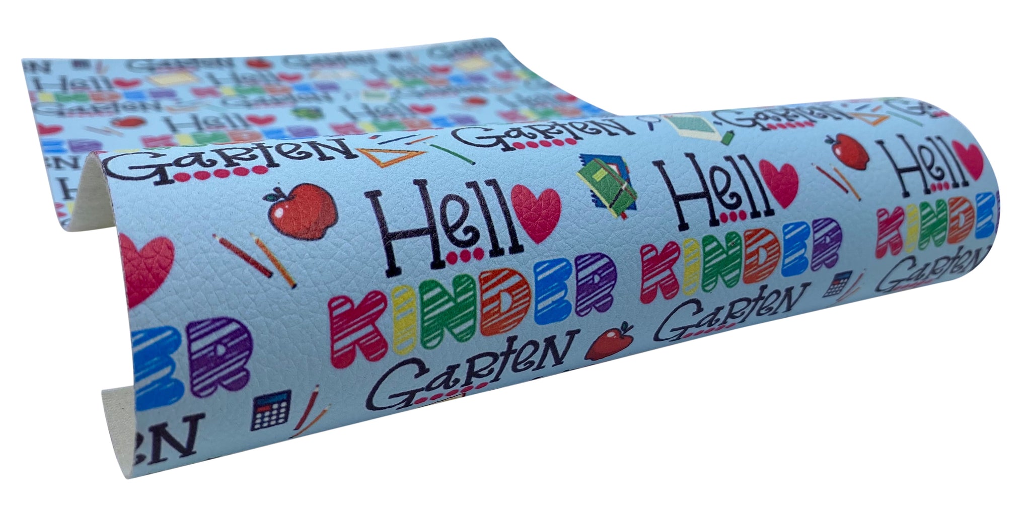 "Hello Kindergarten" Textured Faux Leather Sheet